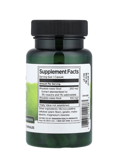 Swanson Vitamins, Rhodiola Rosea Extract, 60 Capsules