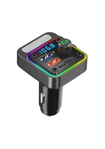 Lapas Fmt-01 36w Hızlı Şarj Destekli Dijital Göstergeli Bluetooth Fm Transmitter Siyah