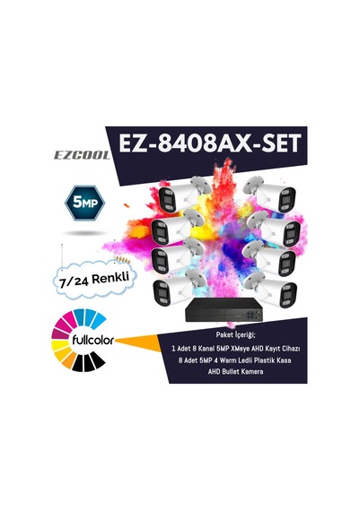 Ezcool Ez-8408ax-set 5mp Fullcolur 7/24 Renkli 8li Set