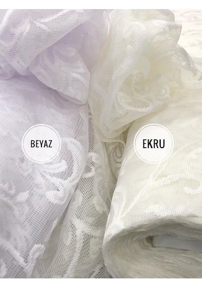 Tül Perde Şal Desen Jakar Desenli Kumaş 2 Renk Seçeneği Çok Renkli