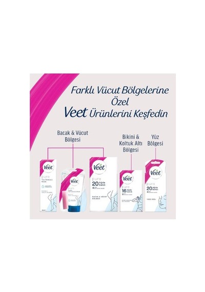 Veet Pure Sir Ağda Bantları Yüze Özel 20 Li 16'li Paket