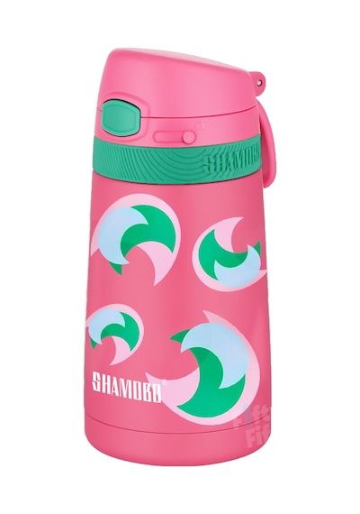 Shamobo Çocuk 350 Ml Pipetli Paslanmaz Çelik Termos Bpa İçermez 7 Renk Koyu Pembe