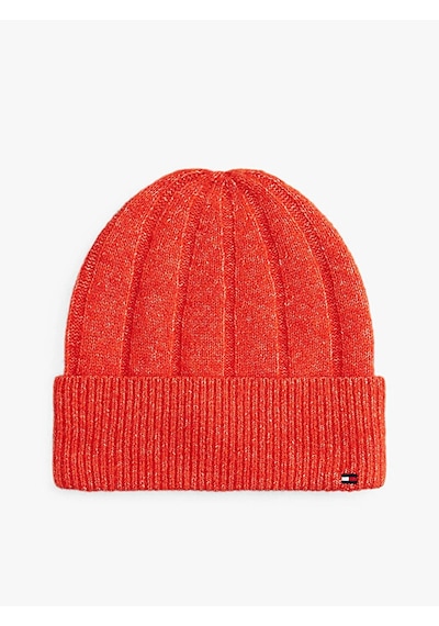 Tommy Hilfiger Th Flag Fluffy Beanıe Kadın Turuncu Bere - Aw0aw17779