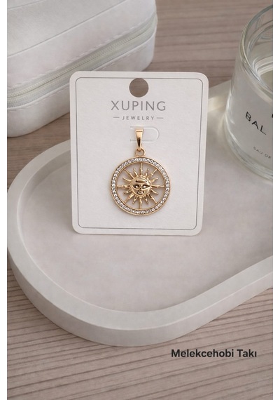 Melekcehobi18k Rose Halka Güneş Figürlü Kolye Ucu Rose Gold