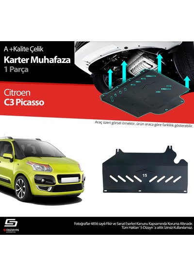 S-dizayn Citroen C3 Picasso Çelik Karter Muhafaza 2009-2012 A+ Kalite