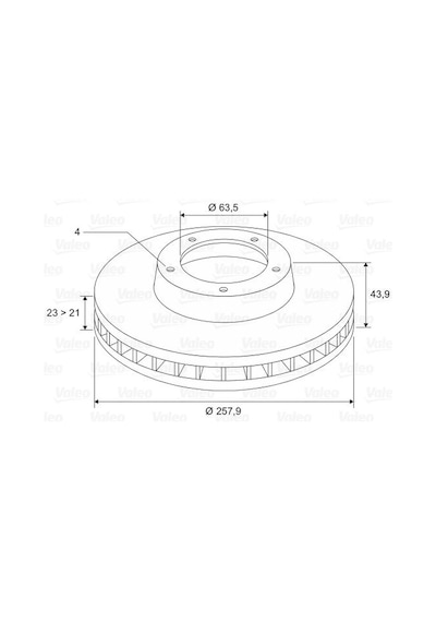 VALEO 197541 FREN DİSKİ ÖN 258MM FORD : FİESTA 08-