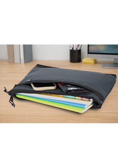 Jacbag Dual Zip Folder -iki Bölmeli Dosya Çanta A4 Dual Zip Folder-gri Tek Renk