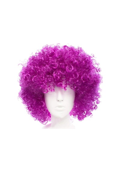 Koyu Mor Renk Violet Afro Bonus Saç Peruk Diğer