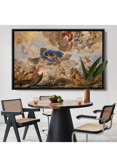 Ahşap Çerçeveli Floransa, İtalya Palazzo Medici'nin Tavan Panoramik Görünüm Tablosu-7239