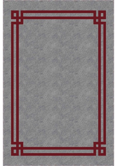 Bordo Çerçeveli Kaymaz Taban Makinede Yıkanabilir Halı Rv058