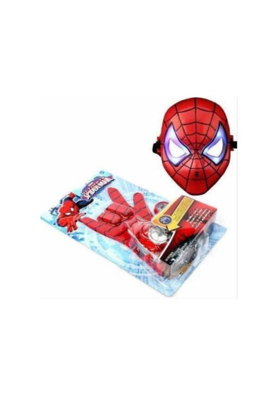 Örümcek Adam Spider Man Işıklı Maske ve Taso Atan Eldiven Spimask