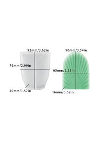 Epoksi Silikon Taş Tozu Düz Yaprak Mum Kalıbı 9.2x7.6 Cm