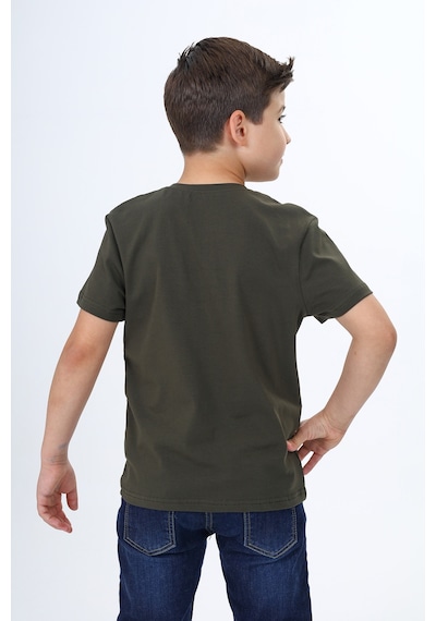 Toontoy Kids Toontoy Erkek Çocuk Bisiklet Yaka Kısa Kollu Tişört Haki
