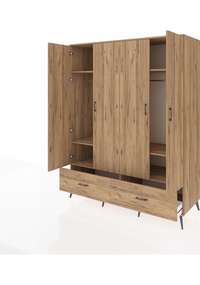 Kronos Gardrop 6 Raflı 2 Çekmeceli 2 Askılı 176x59x221 Çam-çam Çam Kronos Gardrop 6 Raflı 2 Çekmeceli 2 Askılı 176x59x221 Çam-çam Çam