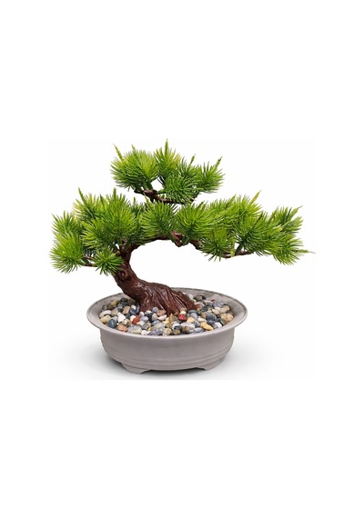 Dekoratif Yapay Bonsai Ağacı Saksıda Ev & Ofis & Kafe Masa / Raf Dekoru Yeşil Yeşil
