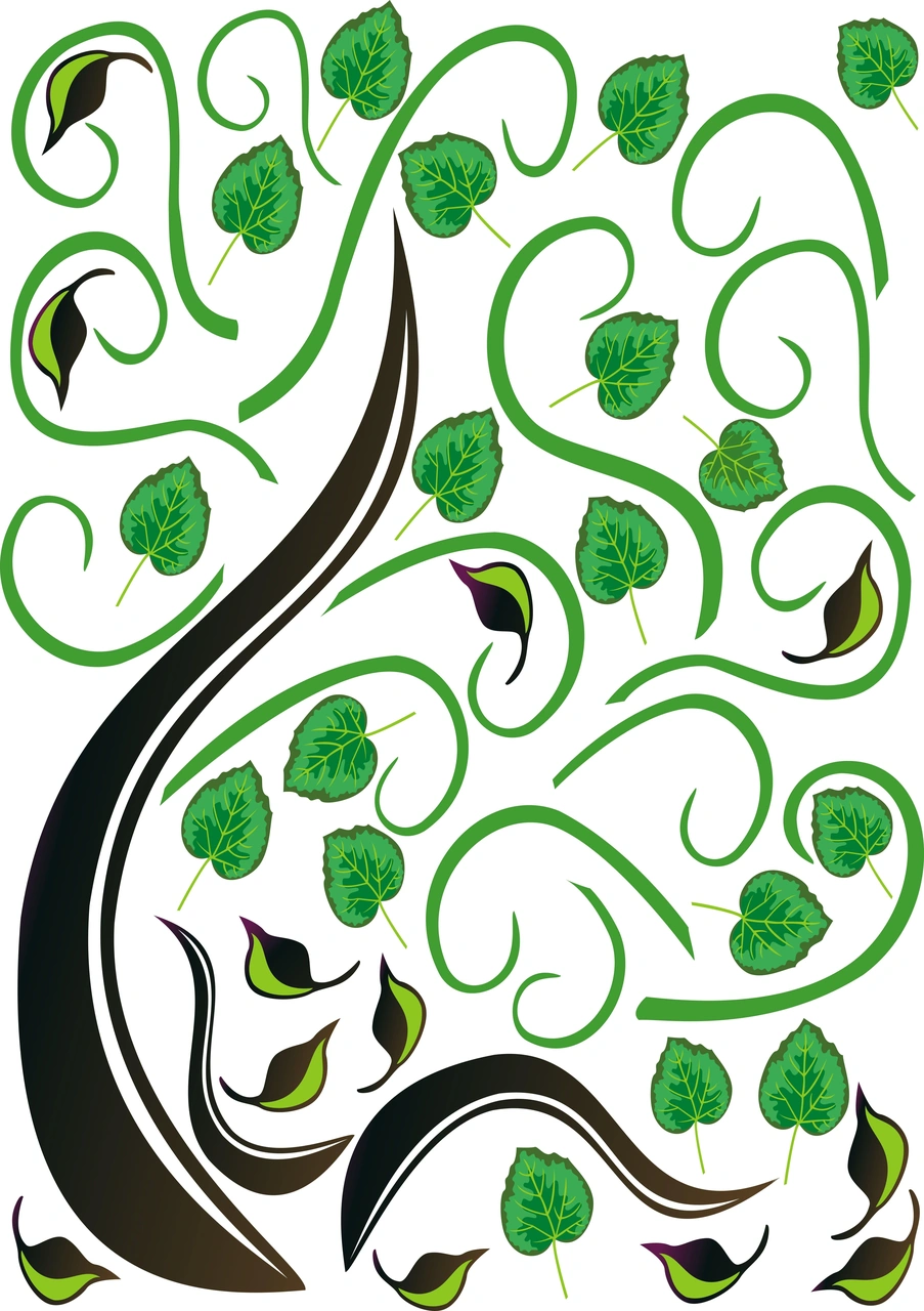 2 Adet Duvar Çıkartma Stıcker Dekoratif Duvar Kağıdı Ağaçlı Pvc 70x50x0,5cm