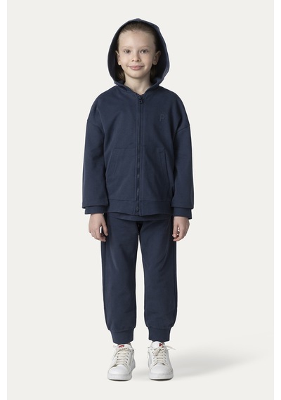Unisex Çocuk Fermuarlı Lacivert Sweatshirt Çok Renkli