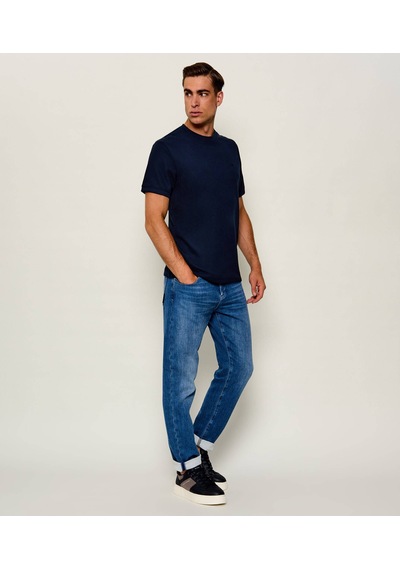 Calvin Klein Slim Micro Waffle Erkek T-shirt Lv04rf206g Mavi