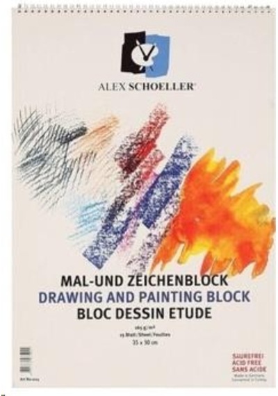 Alex Schoeller Çizim Ve Resim Bloğu Spiralli 35X50 165Gr.
