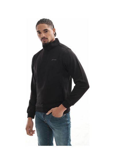Boğazlı Sweatshirt Siyah