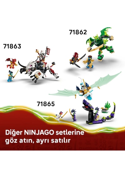 LEGO® NINJAGO® Kai ve Cole’un Birleşen Araçları 71864 - 7 Yaş ve Üzeri için 3 Minifigür İçeren Oyuncak Yapım Seti (394 Parça)