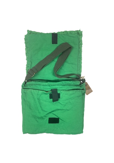 Old Cotton Cargo Vintage Salaş Orta Boy Unisex Günlük Çapraz Postacı Tablet Çantası M 32 Cm X 27 Cm Yeşil