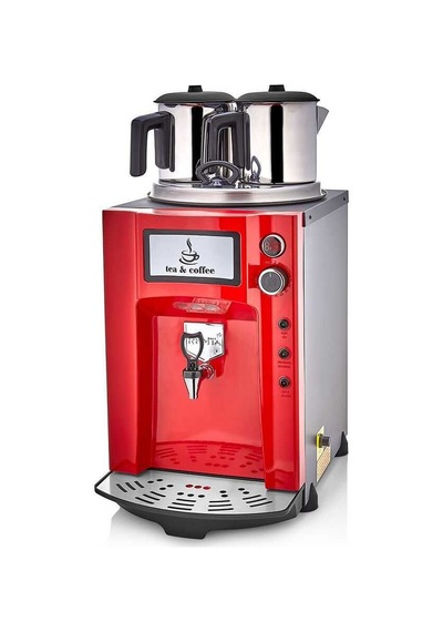 Remta Premium Jumbo Çift Demlikli 15 Lt Çay Kazanı Kırmızı