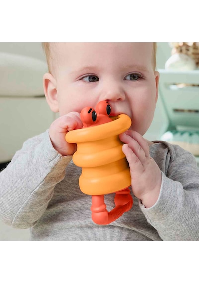 Fisher-price Jhb54 Deniz Dostları 2in1 Silikon Çıngırak - Jhb55 - Jhb56 - Jhb57 Turuncu