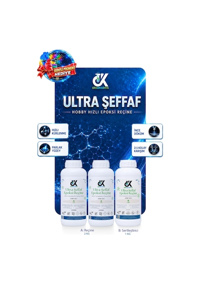 Erkon Kimya Ultra Şeffaf Hızlı Hobby Epoksi 3 Kg