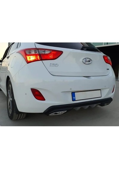 Hyundai İ30 Difüzör Difizör Siyah + Kare Egzoz Görünüm C Tip Uyumlu