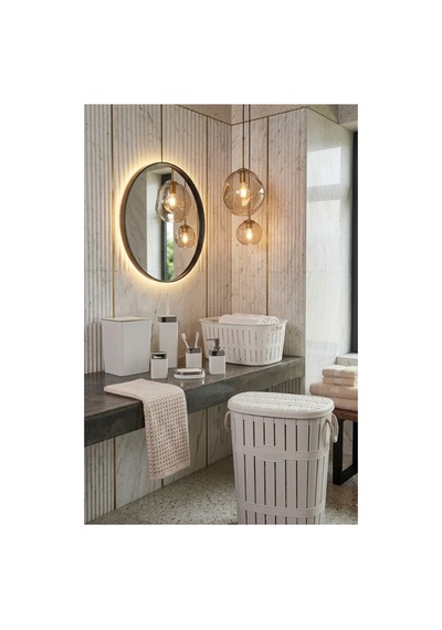 Premium Safir 7 Parça 5 Li Banyo Takımı Beyaz Çamaşır Selesi 65 Lt Çamaşır Sepeti Beyaz - 874467505 Beyaz