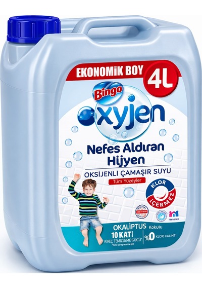 Bingo Oksijenli Çamaşır Suyu Okaliptus Kokulu 4 Lt X 2 Adet 2'li Set