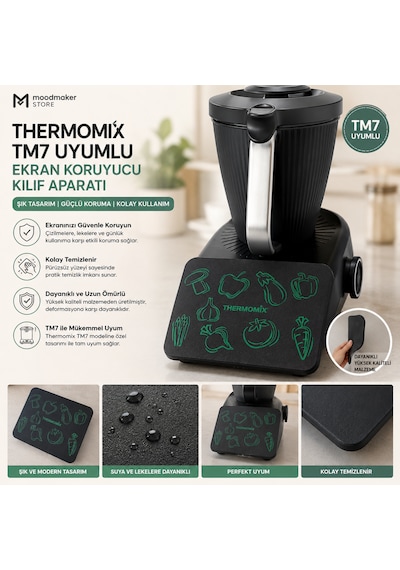 Thermomix Tm7 Uyumlu Şık Sebze Tasarımlı Mutfak Ekran Koruyucu Kılıf Aparatı