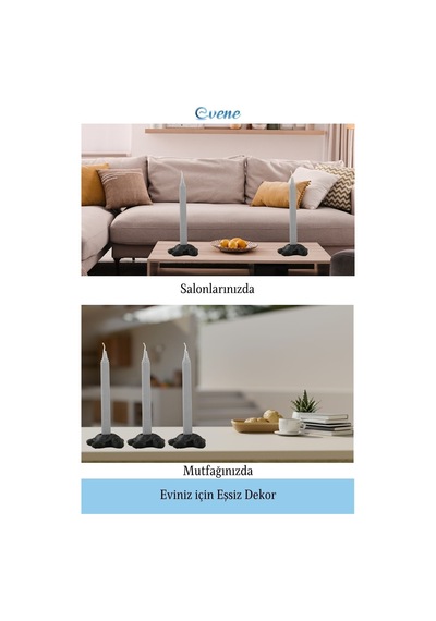Mumluk Şamdan Tealight Ve İnce Mum Uyumlu Kaplumbağa Model - Siyah