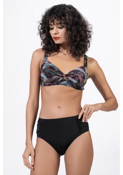 Endeep Kadın Büzgü Detaylı Toparlayıcı Bikini Takımı Siyah