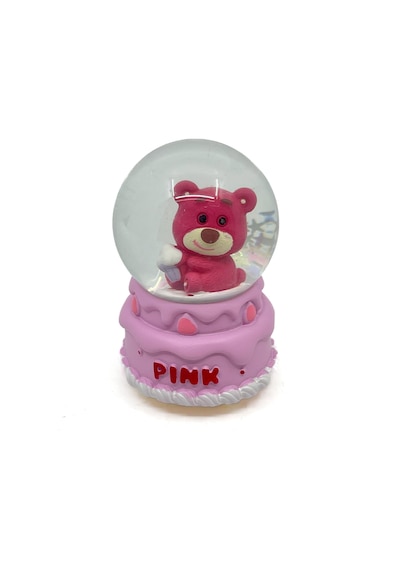 Işıklı Kar Küresi Pembe Ayıcık Cupcake 7 Cm