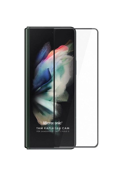 Samsung Galaxy Z Fold 3 Tam Kaplayan Temperli Cam Ekran Koruyucu Siyah