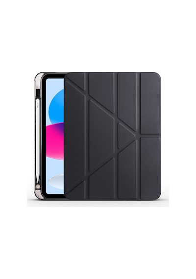 Apple Uyumlu iPad, 10.9 2022 (10.Nesil) Kılıf Tri Folding Kalem Bölmeli Standlı