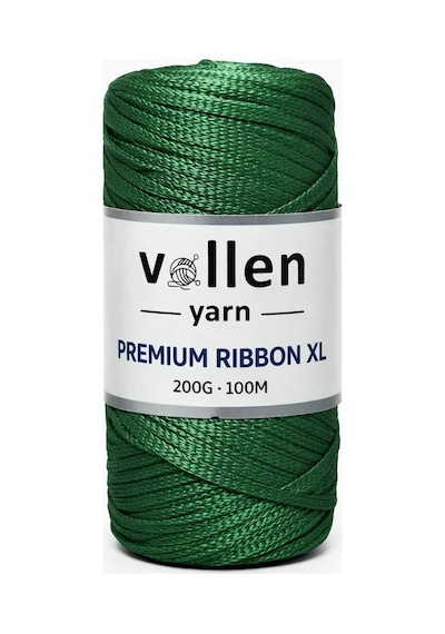 Premium 200gr /4mmpolyester Ribbon Ip,makrome Ipi,çanta Ipi,bileklik Ipi,hobi Ipi,supla Ipi, Yeşil