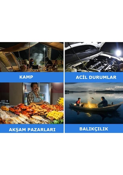 4 Adet Yuvarlak Solar Led Kamp Lambası