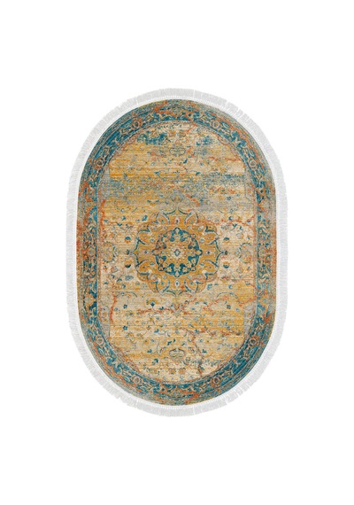 Eko Trend Djt Yıkanabilir Kaymaz Taban Oval 3 Lü Yatak Odası Takımı P1356 Vintage Turkuaz