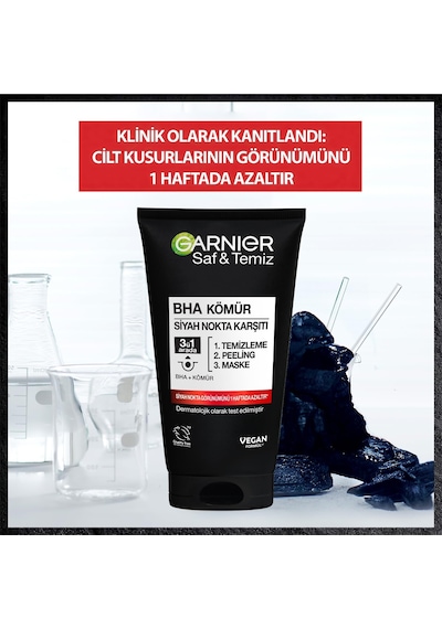 Lexroo Skin Naturals Saf & Temiz Siyah Nokta Karşıtı Kömürlü 3'ü 1 Arada 1 X 150 Ml