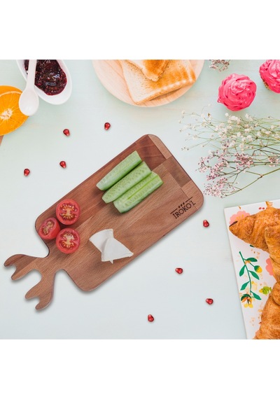 İroko L Doğal Kayın Ahşap Balık Şekilli Kesme Tahtası 30x13,5 Cm Premium El Yapımı, Mutfak Tahtası Ahşap