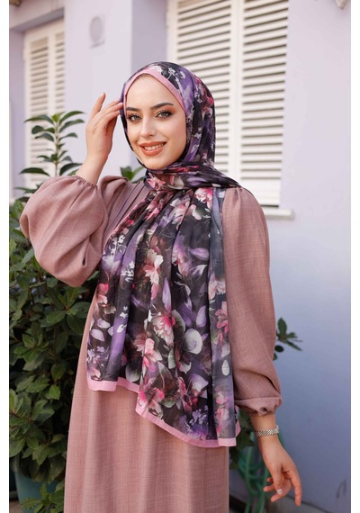 Mimiyum Ross Kraşli Şal Sarmaşık Güller Şeker Pembe