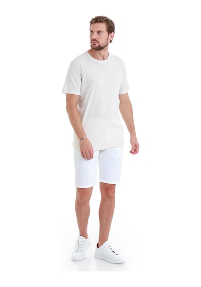Hatemoğlu Taş Regular Fit Düz Bisiklet Yaka Keten Tişört 35102024c012 Taş