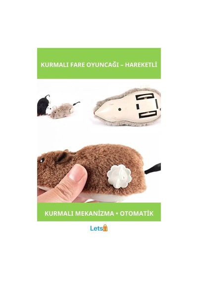 Kurmalı Kedi Eğitim Oyuncağı Refleksleri Geliştiren Eğlenceli Fare