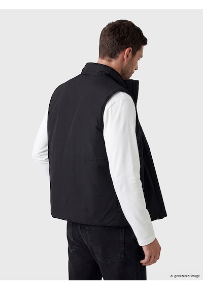 Lcwaıkıkı Classic Siyah Regular Fit Dik Yaka Erkek Yelek