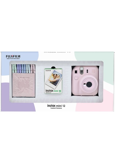 Fujifilm Instax Mini 12 Fotoğraf Makinesi + 10'lu Film + Mandal  Pembe