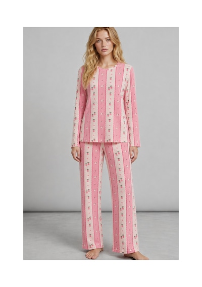 Fit Women Kadın Bol Paça Relaxed Pembe Pijama Takımı 4692