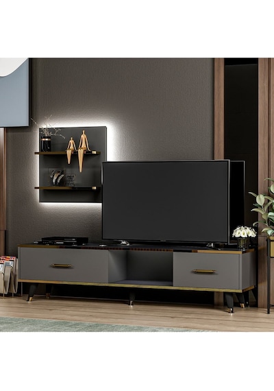 Aren Işıklı Tv Ünitesi Antrasit - Antrasit Antrasit Aren Işıklı Tv Ünitesi Antrasit - Antrasit Antrasit
